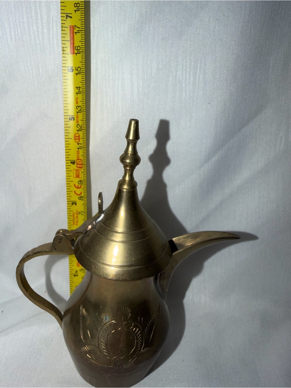 Vintage Etched Brass 3-Piece Coffee Set - Picture 10 of 16